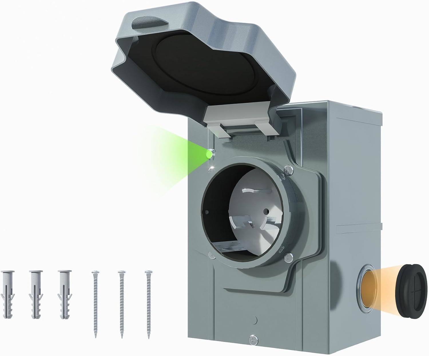Pre-Drilled 50 Amp Generator Inlet Box, Nema Ss2-50P 3-Prong Locking, Et... - $37.94