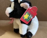 APPLAUSE Cow Plush 8&quot;  Baby Calf Black &amp; White Stuffed Animal Eggnog  En... - $9.85