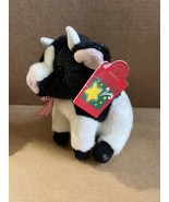 APPLAUSE Cow Plush 8&quot;  Baby Calf Black &amp; White Stuffed Animal Eggnog  En... - $9.85