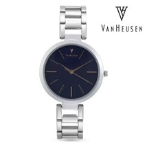 Van Heusen Original Analog Wrist Watch Silver Chain Blue Dial Color Women Girl - £43.35 GBP