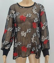 Alfani Womens Floral Embroidered Blouse, Size PXL - £15.93 GBP