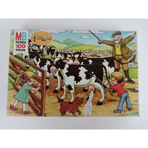 Vintage 1981 Milton Bradley Little Ben Series 100 Piece Puzzle Cow Farm ... - £8.35 GBP
