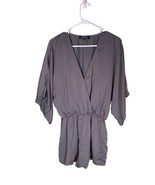 LULUS Womens Size Small Gray Surplice Crossover Romper Elastic Waist NO ... - $18.69