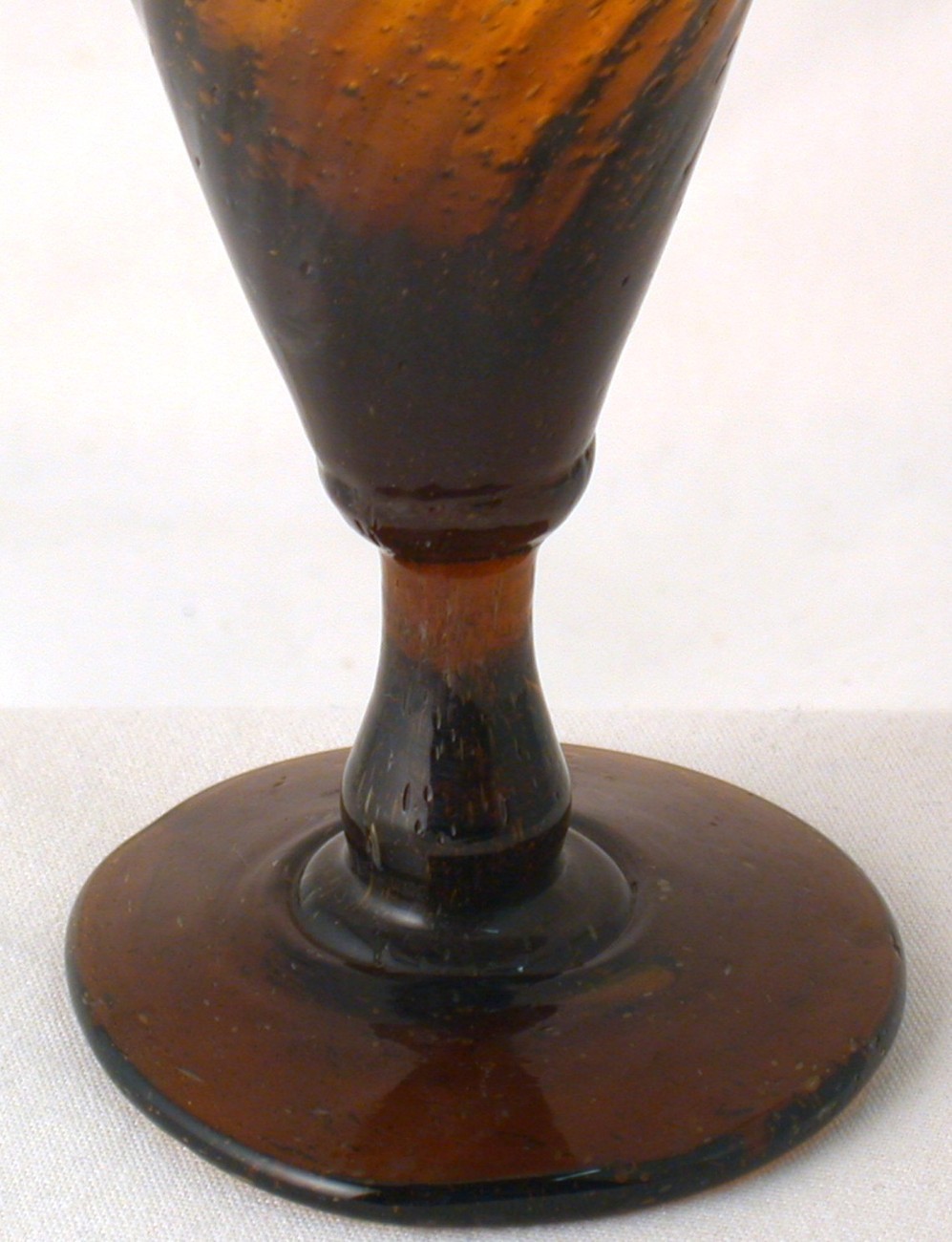 Antique Dark Amber Swirl Glass Glassware Stemware Item image 4
