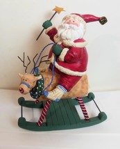 Santa on Rocking Reindeer 6 Inches - £11.11 GBP