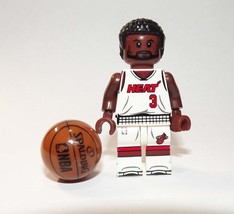 Minifigure Custom Toy Dwyane Wade Miami Heat #3 NBA Basketball - £4.30 GBP