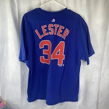 Jon Lester Chicago Cubs Jersey T Shirt Majestic Blue Short Sleeve 2XL EU... - £13.81 GBP