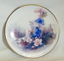 Blossoms Butterflies Collector Plate Gold Rim Lena Liu - £10.27 GBP