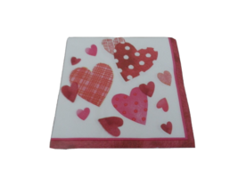 New 4 Valentines Day Hearts Paper Beverage Napkins 2 Ply Love - £3.69 GBP