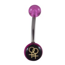 Plum Purple Female LGBT Navel Barbell 316L Surgical Stainless Steel Bell... - £4.68 GBP