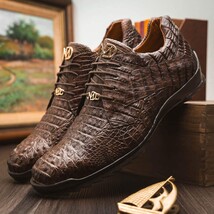 Kratos Genuine Caiman Crocodile Fashion Sneaker Brown image 8