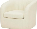 Monroe Faux Shearing 28.75&quot; Swivel Tub Chair, Ivory - $616.99