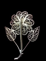 Gorgeous vintage 1960s Sterling silver? Flower brooch - £42.86 GBP