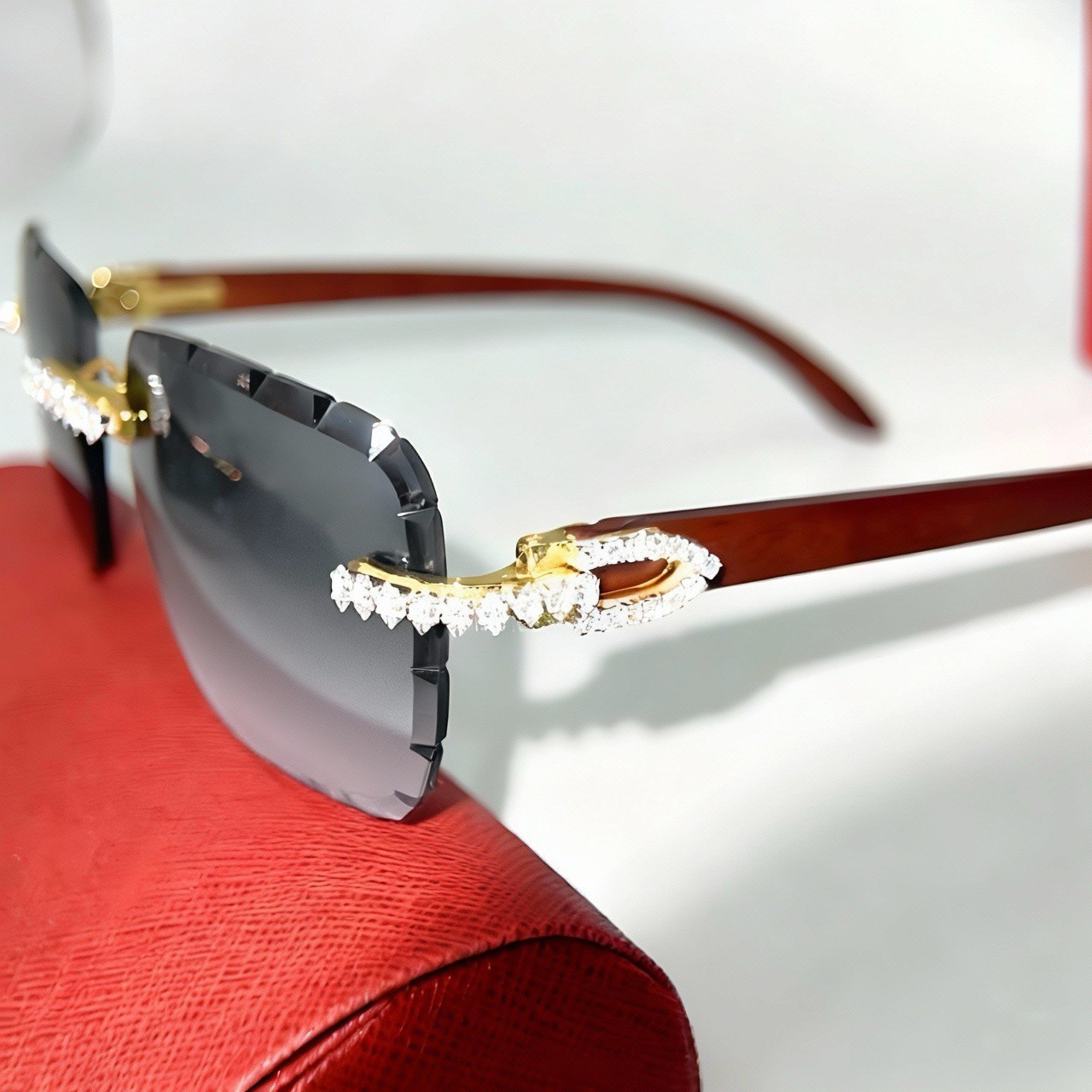 2025 Iced Out Diamond Rapper Sunglasses Men Women Luxury Fashion Square Shades Item image 5