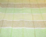 Sandra Magsamen Baby blanket green yellow white tan chenille stripes plaid  - $31.18