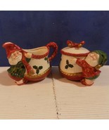 FITZ &amp; FLOYD CHRISTMAS OLD WORLD ELF CHRISTMAS COVERED SUGAR AND CREAMER... - $29.95