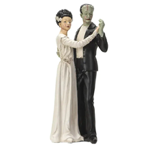 Frankenstein &amp; Bride of Frankenstein Wedding Dance Statue Gothic Love Mo... - $28.49