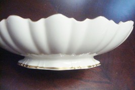 Lenox  Hand Painted footed oval bowl 24 Karat Gold Trim HOLIDAY - £50.31 GBP