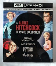 Hitchcock 4 Movie 4K Ultra HD Blu-Ray Vertigo Rear Window Psycho The Birds - $48.50