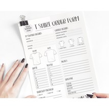 Shirt Order Form Template | Custom Order Form Template  | Order Form Editable - £2.36 GBP