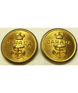 Canada Navy Crown Above Anchor Buttons Lot Of 2 Gaunt London 7/8&quot; - £5.29 GBP