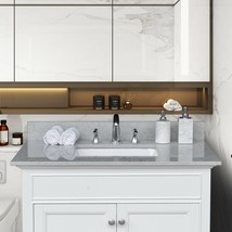 37 inches bathroom stone vanity top calacatta gray engineered marble color - £279.66 GBP