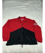 Vintage 90s Marlboro Unlimited Full Zip Fleece Jacket Black Red Sz XXL - $26.87
