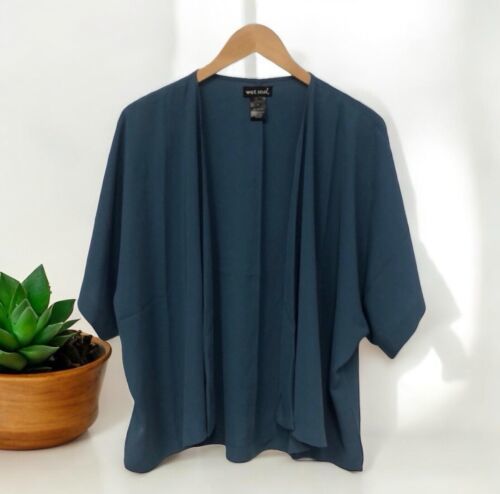 Wet Seal Cornflower teal short kimono Layer cardigan Women’s Size S - $14.84