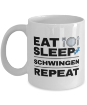 Funny Schwingen Mug - Eat Sleep Repeat - 11 oz Coffee Cup For Sports Fans  - £11.81 GBP