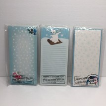 Set of 3 Christmas Magnetic Notepads Snow Penguin Polar Bear Seasons Gre... - $12.99