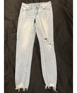 American Eagle Super Stretch Jegging Jeans Size 0 Short Light Wash Distr... - $358.91 MXN