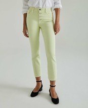 NWT AG ISABELLE Hi WHITE CITRUS MIST HIGH-RISE BUTTON-UP STRAIGHT CROP J... - £83.92 GBP