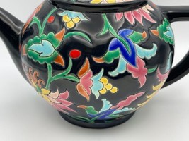 EMAUX DE LONGWY French Enamel Floral Teapot with Lid - £393.17 GBP