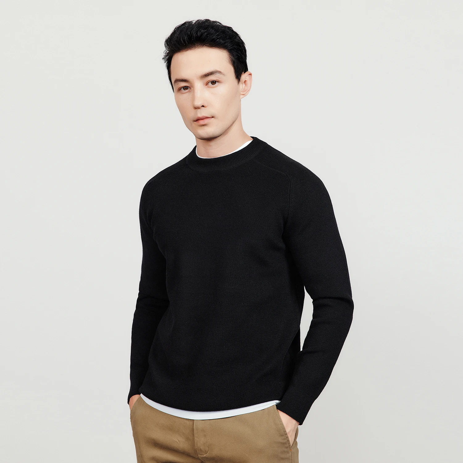 KUEGOU  Autumn Winter New Men  Solid Color  High Quality Warm Knitting Pullovers - £164.78 GBP