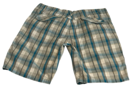 Fox Mens 38 Plaid Shorts w/Pockets 9" Inseam Chino Blue Gray Wht Lightwe... - $28.49