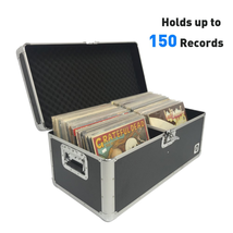 Vinyl Record Album Storage Box Case Aluminum Lp Crate Holds 150 Records Classic - £63.92 GBP+