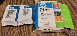 HP 74 HP 75 Black Tri-Color Original Ink 04-2009 OLD STOCK- NEW OTHER  - $14.62