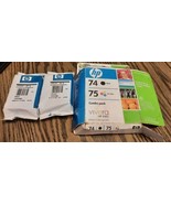 HP 74 HP 75 Black Tri-Color Original Ink 04-2009 OLD STOCK- NEW OTHER  - £11.50 GBP