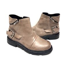 MIZ MOOZ   LEATHER  BOOTS BUCKLE  BACK ZIPPER TAUPE  37EU / 7US NEW # Z-47 - €52,03 EUR