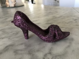 Collectible Miniature High Heel Sparkle Purple Plastic Shoe - $4.49