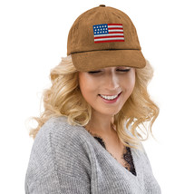 Corduroy Hat with USA Flag | Vintage Style Baseball Cap | American Pride... - $30.00