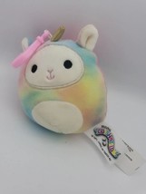 Lucinda the Llamacorn Tie Dye Squishmallow 3.5&quot; Clip On * Kellytoy dangler Plush - £8.30 GBP