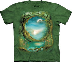Moontree Fantasy Art Hand Dyed Green Adult T-Shirt, NEW UNWORN - £11.55 GBP