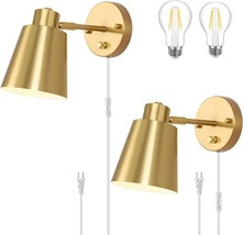 VATONI Plug in Wall Sconces, Dimmable Wall Sconces Adjustable Angle Wall Lights - £31.71 GBP