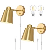 VATONI Plug in Wall Sconces, Dimmable Wall Sconces Adjustable Angle Wall... - £31.97 GBP