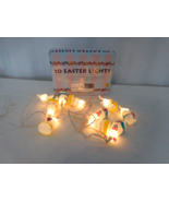 Easter Set of 10 Pastel Multi-Color Rabbits Spring Lights  White Wire Vi... - $21.78