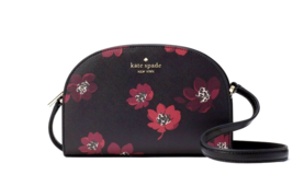 New Kate Spade Perry Saffiano PVC Dome Crossbody Floral Black Multi / Dust bag - £73.59 GBP
