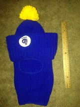 Vintage Los Angeles Rams blue yellow Eski Cap Beanie Eskimo Hat Adult Size - £84.27 GBP