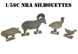 1/5sc. NRA/IHMSA Metallic Silhouette Targets - 4pc. Small Bore Rifle Knock-overs - £32.12 GBP
