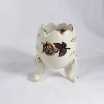 Ardco Floral Half Egg Footed Vase Ceramic - £17.71 GBP